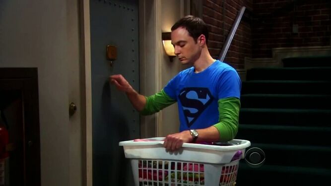 Jim Parsons, Sheldon en 'Big Bang', en uno de sus gags recurrentes