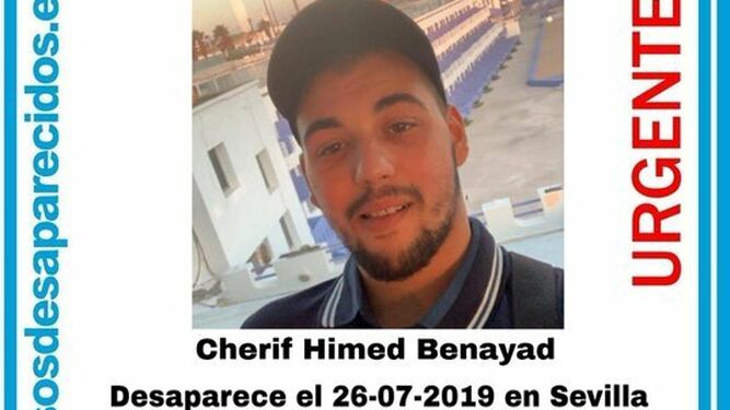 La imagen del joven desaparecido Cherif Himed Benayad distribuida por su familia.