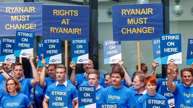 Reciente huelga de pilotos de Ryanair.