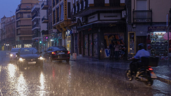 Una noche lluviosa en Sevilla.