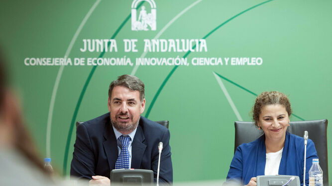 El  ex presidente de la SEPI  Vicente Fernández, con la ex directora de Minas María José Asensio.