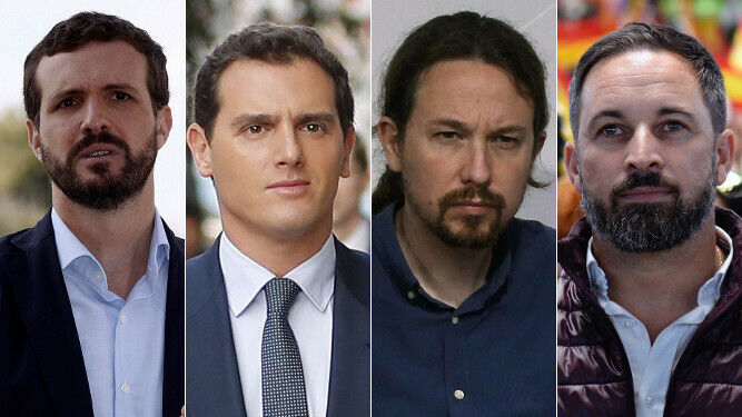 Pablo Casado, Albert Rivera, Pablo Iglesias y Santiago Abascal