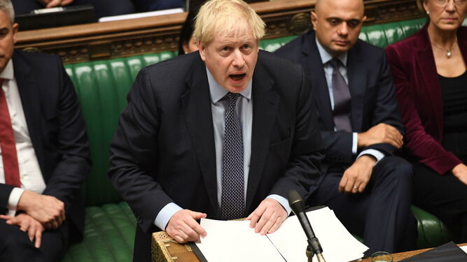 Boris Johnson, durante su discurso.
