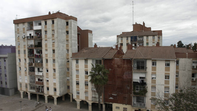 Varios bloques de pisos en la barriada de Las Tres Mil Viviendas.