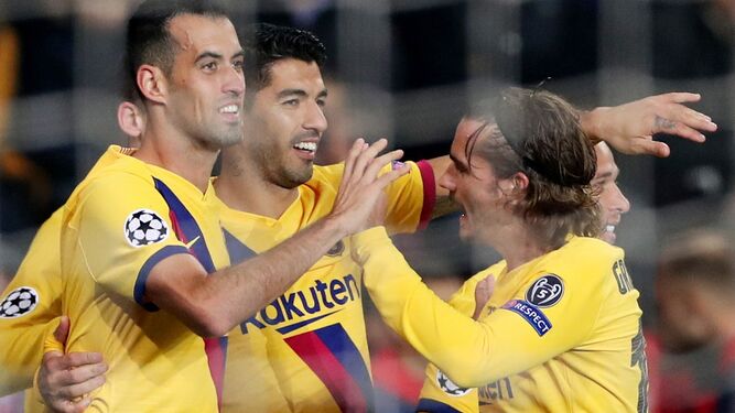 Suárez celebra su decisivo gol.