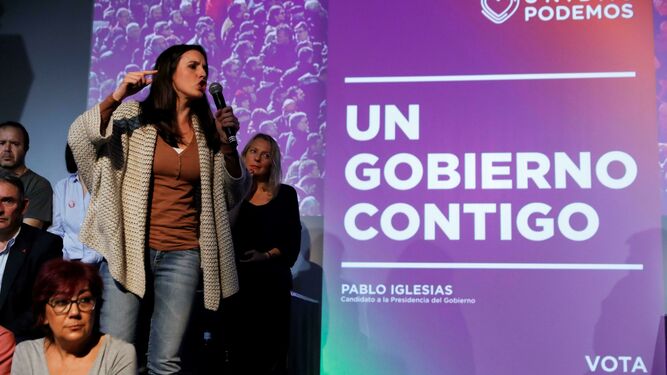 Unidas Podemos celebra un mitin en Madrid con Irene Montero y Alberto Garz&oacute;n.