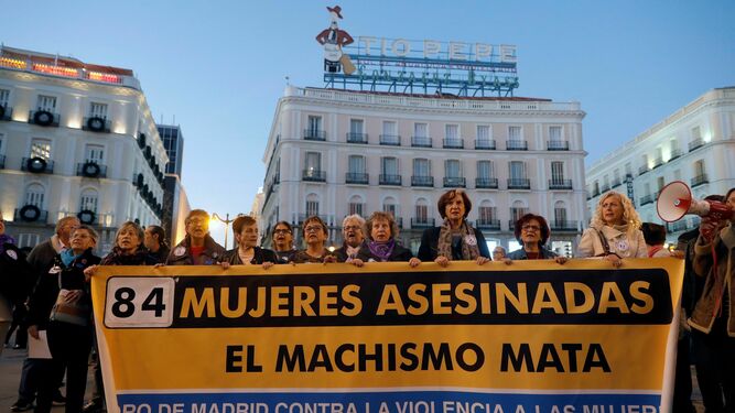 Concentración contra la violencia machista en Madrid.