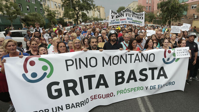 Manifestación contra la inseguridad en Pino Montano, el año pasado.