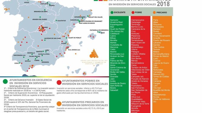 El mapa de la Asociación de Directores y Gerentes de Servicios Sociales de España.