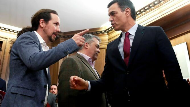 Pablo Iglesias y Pedro Sánchez, futuribles líderes del nuevo gobierno