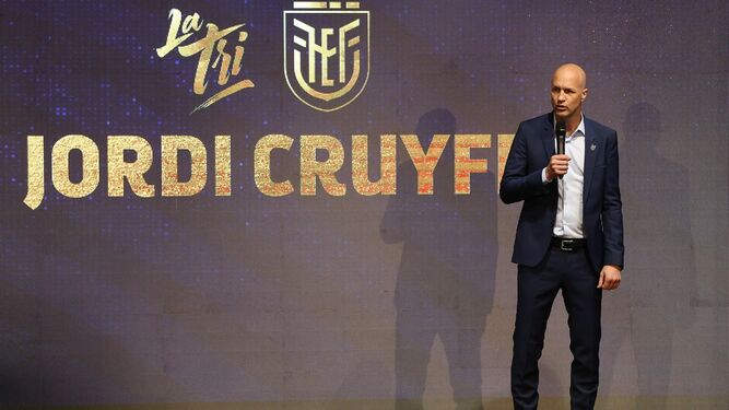Jordi Cruyff, en su presentación como entrenador de Ecuador