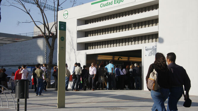 La estación Ciudad Expo es una de las afectadas por el corte del servicio.