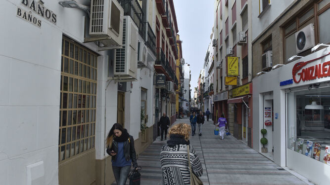 El aspecto que presenta la calle Baños tras ser reurbanizada.