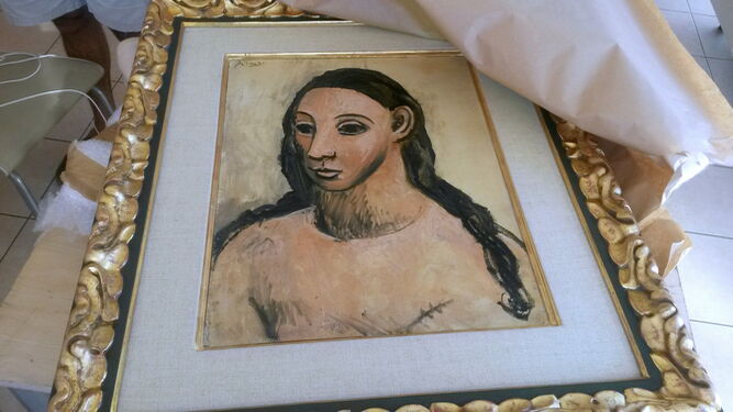 Obra de Picasso 'Cabeza de mujer joven', un óleo sobre lienzo valorado en 26.200.000 euros.