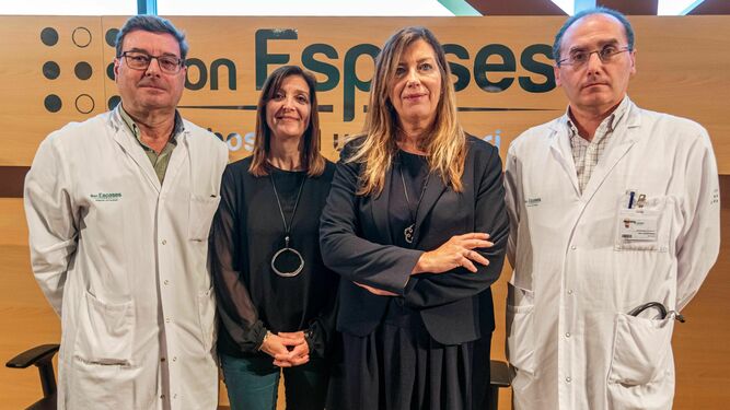 Jordi Reina,María Antonia Font, Patricia Gómez y Javier Murilla dan una rueda de prensa sobre el estado del paciente británico con coronavirus ingresado en el Son Espases.