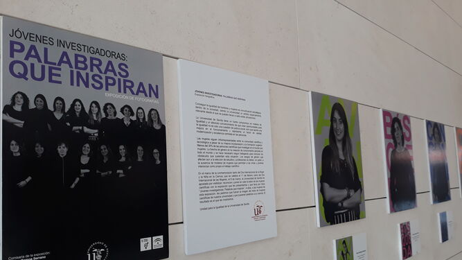 Exposición 'Jóvenes Investigadoras. Palabras que inspiran' en el Centro Comercial Torre Sevilla.