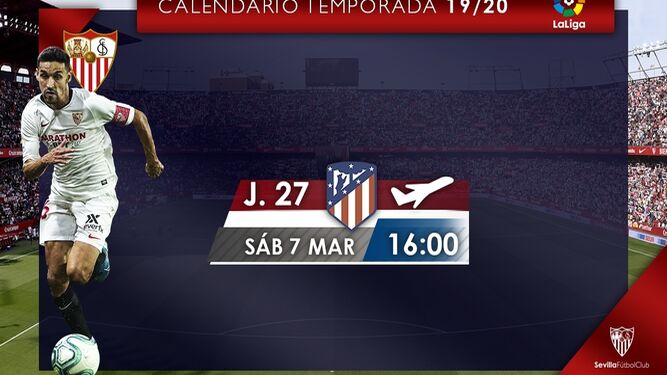 Horario del Atlético-Sevilla, jornada vigésima séptima.