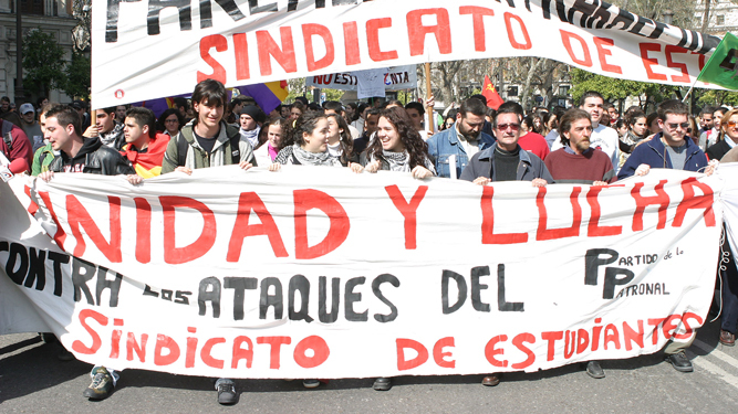 En la imagen, una manifestación del Sindicato de Estudiantes.