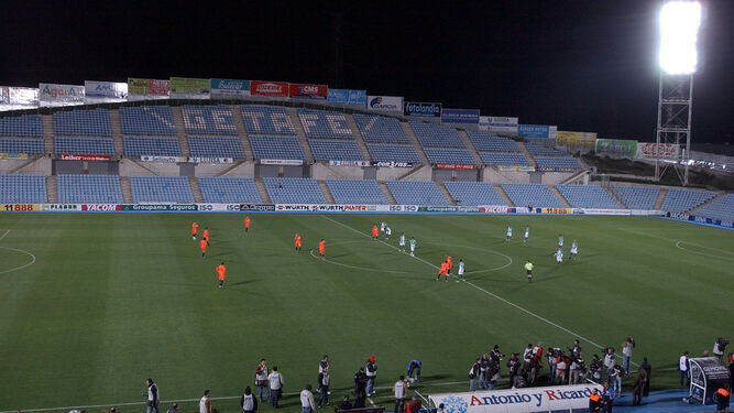 Una imagen del Coliseum Alfonso Pérez sin público en el derbi de Copa de 2007.