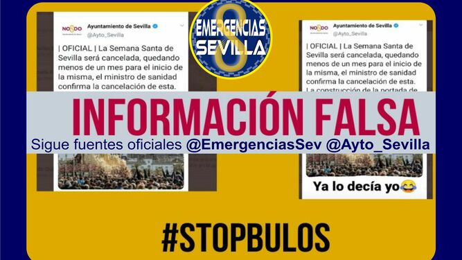 Suplantan al Ayuntamiento de Sevilla y difunden un bulo sobre la suspensión de la Semana Santa