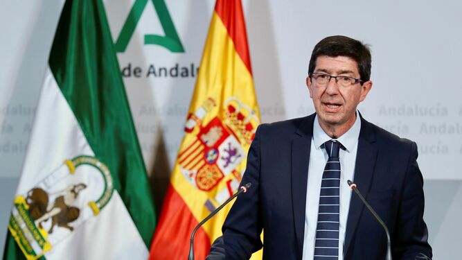 El vicepresidente de la Junta, Juan Marín, informa ante la crisis del coronavirus.