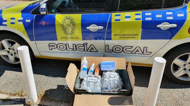 La mercancía intervenida por la Policía Local de Sevilla.
