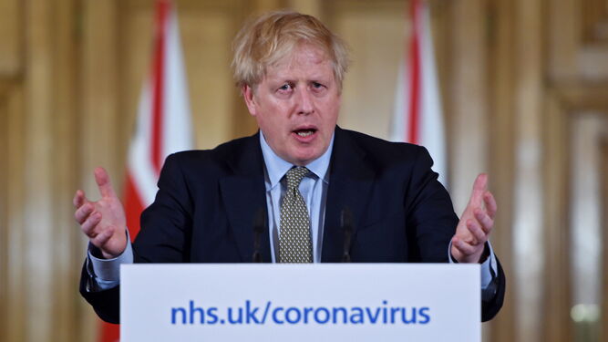 El primer ministro británico, Boris Johnson, durante una comparecencia en Downing Street.