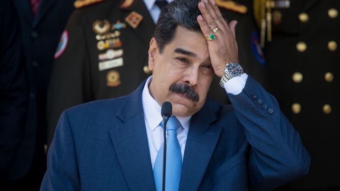 El presidente de Venezuela, Nicolás Maduro,  durante una rueda de prensa en Caracas el 12 de marzo.