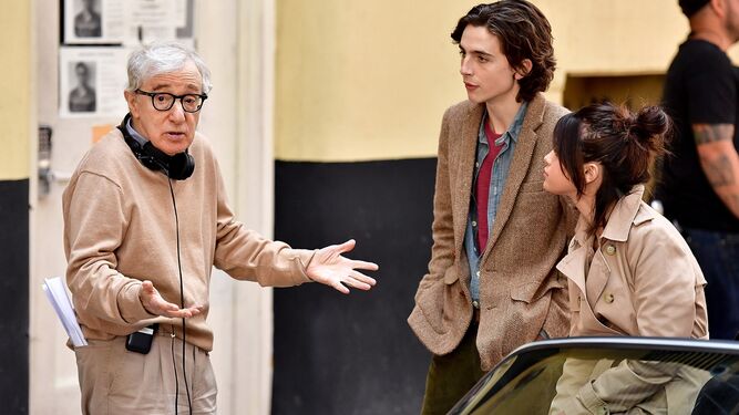 Woody Allen, en 2018 durante el rodaje de 'Día de lluvia en Nueva York'.