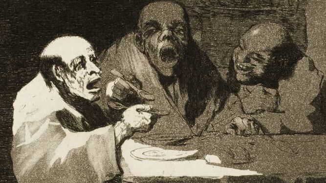 Detalle del grabado de Goya que ilustra la portada del libro.