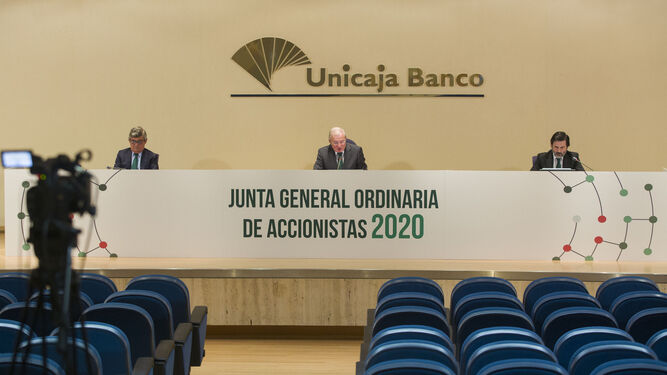 Imagen de la junta general de accionistas de Unicaja Banco, este pasado miércoles.