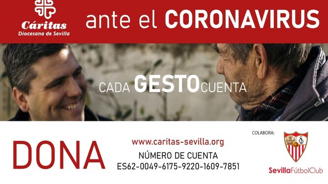 Carátula del Sevilla para la campaña de Cáritas Diocesana 'Cada gesto cuenta'.