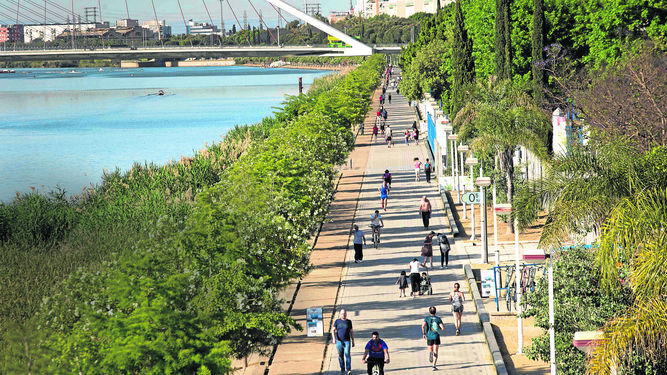 El río, uno de los lugares preferidos para pasear y hacer deporte en Sevilla