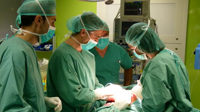 El equipo de cirujanos de Quirónsalud  Sagrado  Corazón , durante una intervención.