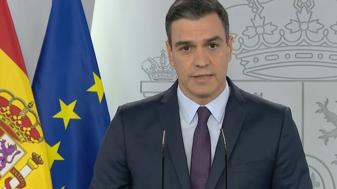 El presidente del Gobierno, Pedro Sánchez, ayer en rueda de prensa.