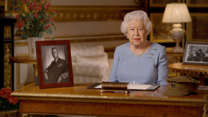 La reina Isabel II en su discurso de este viernes sobre el fin de la Segunda Guerra Mundial