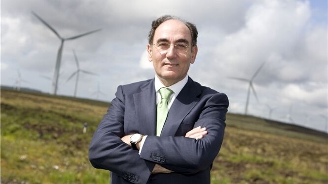 El presidente de Iberdrola, Ignacio Galán, en un complejo eólico de la compañía fuera de España.