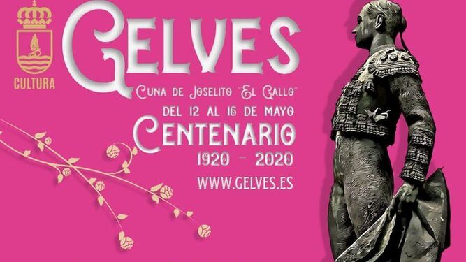 Cartel promocional de los actos en Gelves por el centenario de la muerte de Joselito 'El Gallo'.