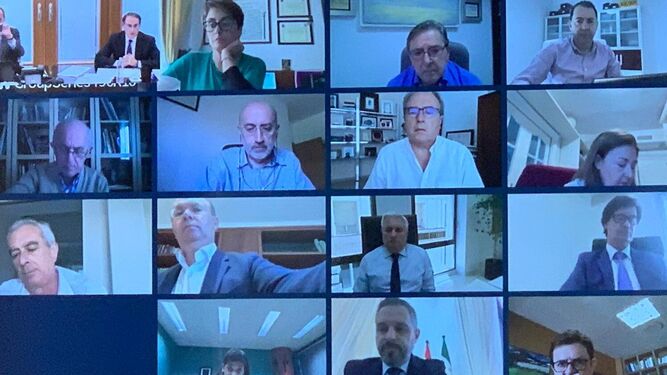 Imagen de la reunión virtual del consejo de administración de Garántia.