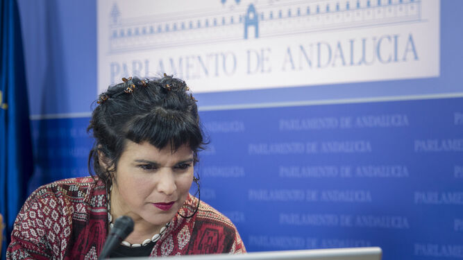 Teresa Rodríguez, presidenta del grupo parlamentario Adelante Andalucía