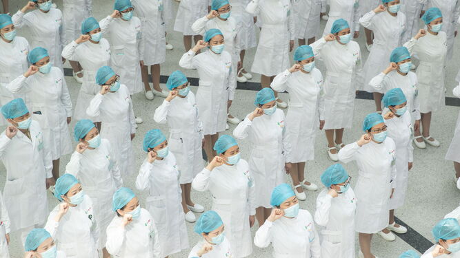 Enfermeras en Wuhan
