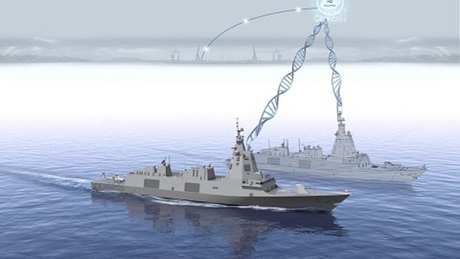 Imagen computerizada de buques de la Armada.