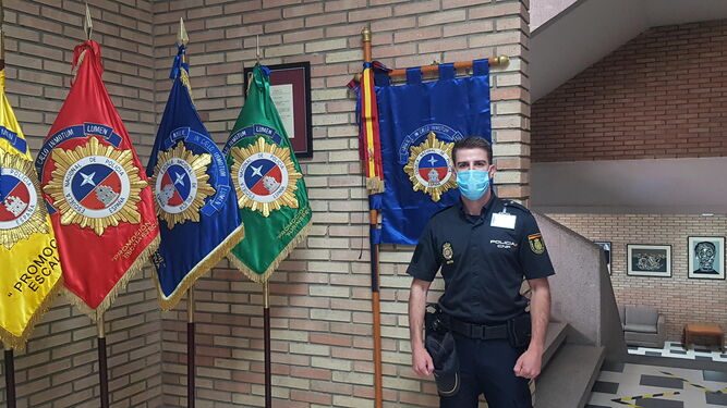 Cristian, en la Escuela Nacional de Policía, en Ávila.