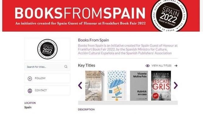 'Books from Spain', un portal impulsado por el Ministerio de Cultura.