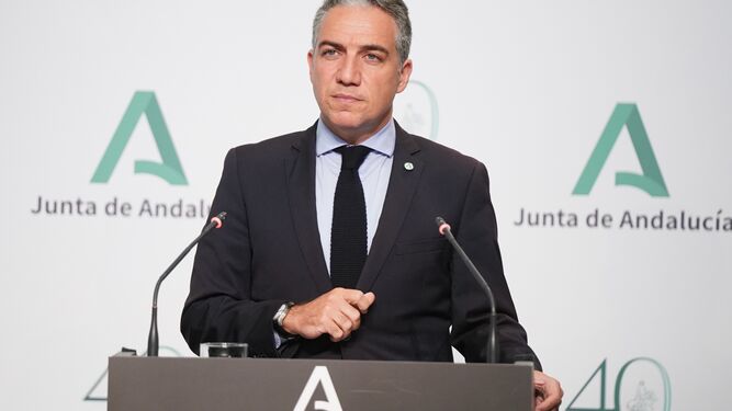 El portavoz del Gobierno de la Junta, Elías Bendodo.
