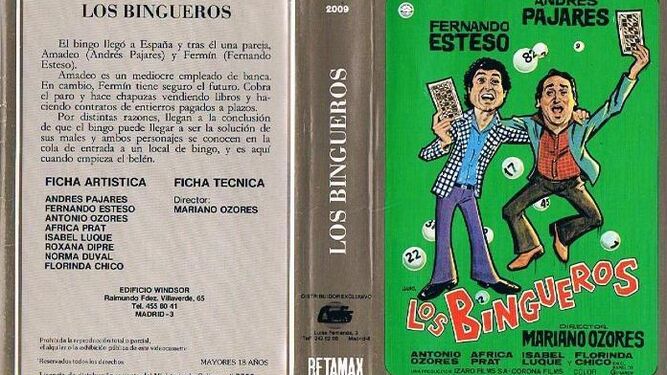 Carátula de uno de los primeros grandes éxitos del videoclub, 'Los bingueros'