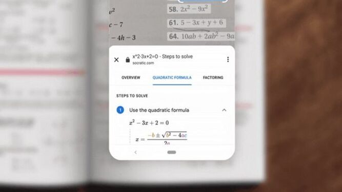 Google Lens ayuda a solucionar problemas matemáticos