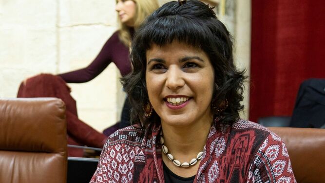 Teresa Rodríguez, en el Parlamento.