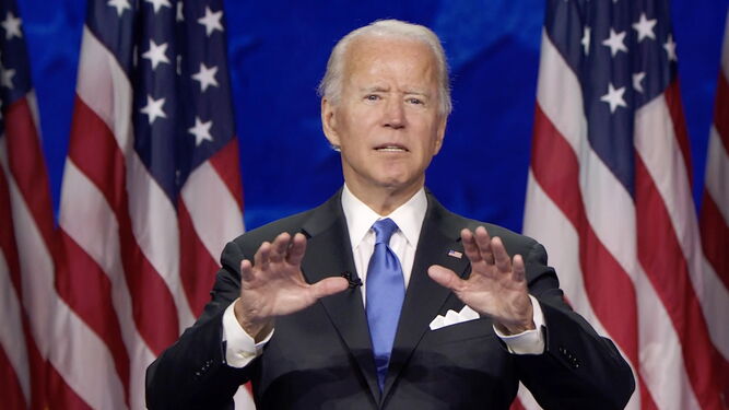 Joe Biden, en su discurso de aceptación de la candidatura demócrata a la Casa Blanca.