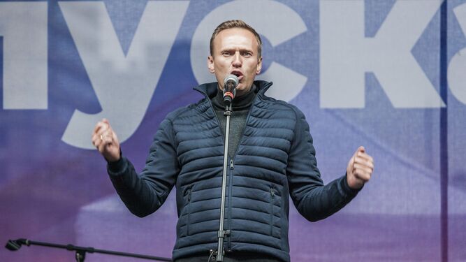 El opositor ruso Alexei Navalni durante una manifestación.